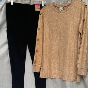 Gold Button-Detail Women's Top